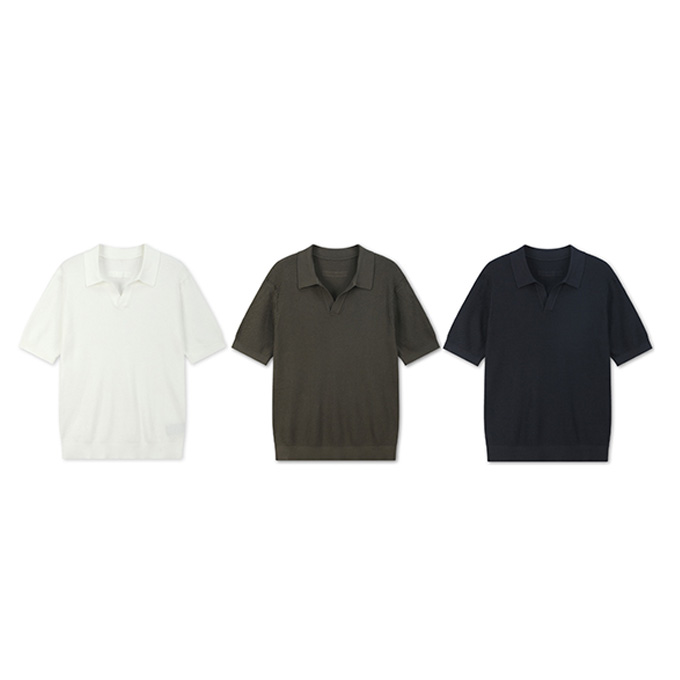 zegna 26ss premium cotton knit short sleeve polo shirt